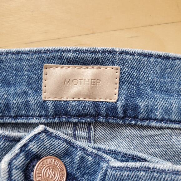 Mother The Tab Roller Skimp Wide Leg Jeans From Out Of Town Blue USA Size 24 - Picture 9 of 13